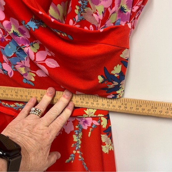 Julia Jordan faux wrap floral midi dress with belt size 8 - Picture 14 of 14